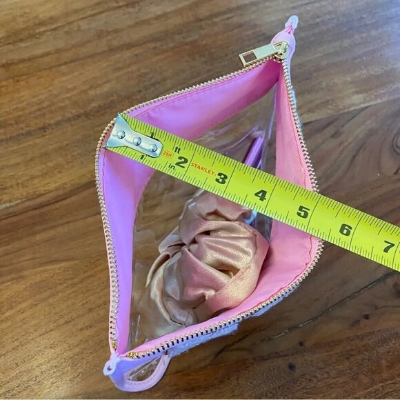 Clear Pouch with Fuzzy Patch Letters ‘Bride’ Wedding Cosmetics -Bag ONLY - Picture 9 of 11